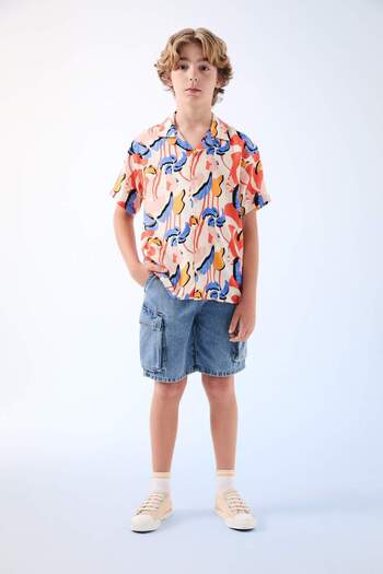 DeFacto Boy's Cargo Pocket Jean Shorts C0191A824SM