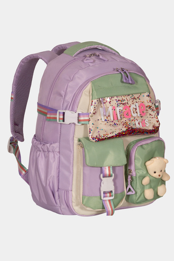 Miracle Multi-Pocket Girl's Primary School Backpack with Teddy Bear