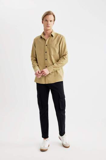 DeFacto Regular Fit Cotton Pocket Long Sleeve Shirt B5587Ax24Sp