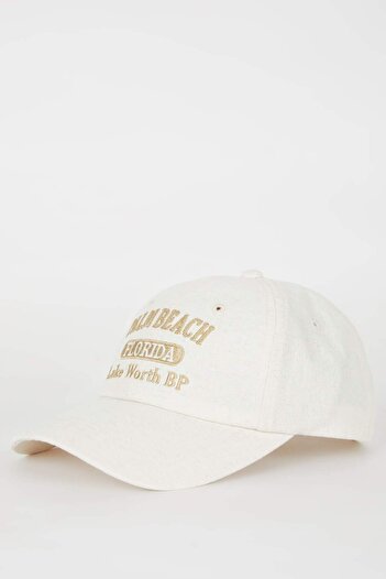 DeFacto Women's Embroidered Linen Cap Hat B7809Ax24Sm