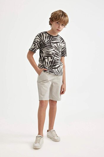 DeFacto Boy's Crew Neck Printed Short Sleeve T-shirt C2601A824SM