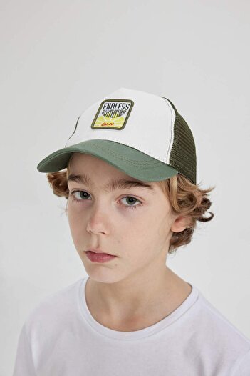 DeFacto Boy's Label Printed Gabardine Baseball Basketball Cap B7907A824SM