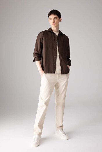 DeFacto Regular Fit Normal Kesim Gabardin Chino Kanvas Pantolon Yazlık Fermuar Cepli Düz Paça B2088AX24SP