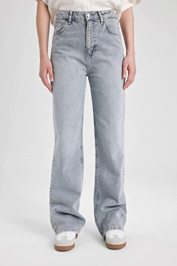 DeFacto 90s Wide Leg High Waist Wide Leg Long Jean Trousers B5008AX24SM