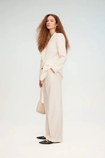 DeFacto Wide Leg High Waist Wide Loose Leg Pants with Pockets A1138Ax24Sm