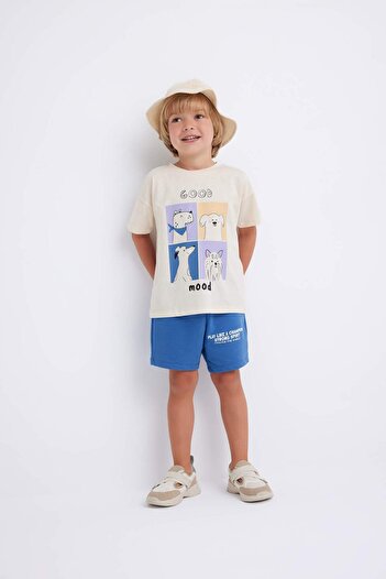 DeFacto Baby Boy Crew Neck Dog Printed Short Sleeve T-Shirt C1338A524Sm