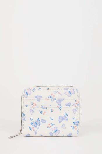DeFacto Women's Butterfly Printed Faux Leather Wallet C1778Axns