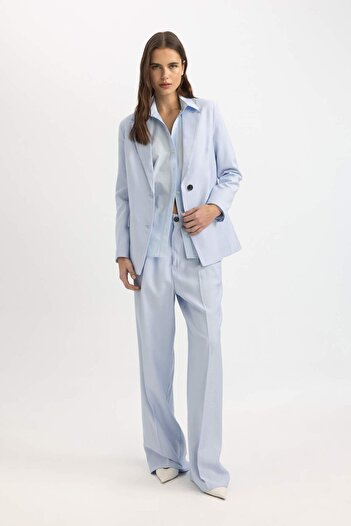 DeFacto High Waist Wide Leg Pocket Long Fabric Pants - C5029Ax24Sm
