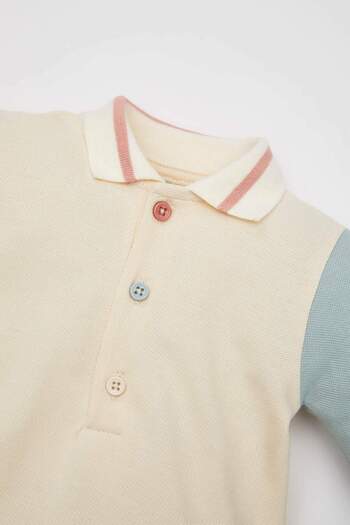 DeFacto Boys Neugeborenen Polo-Kragen Piqué Langarm Overall C1537A524SM