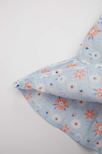 DeFacto Kız Bebek Çiçekli Kolsuz Poplin Elbise C2413A524SM