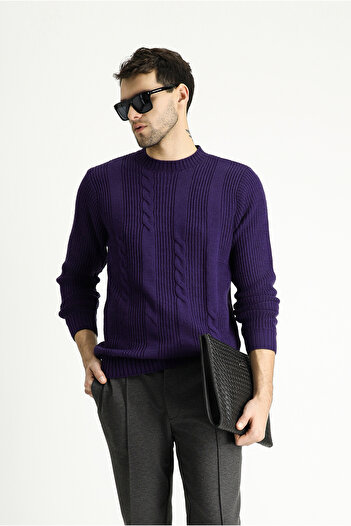 Kiğılı Crew Neck Slim Fit Slim Fit Patterned Knitwear Sweater