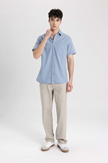 DeFacto Κοντομάνικο Slim Fit πουκάμισο - R1706az24sm