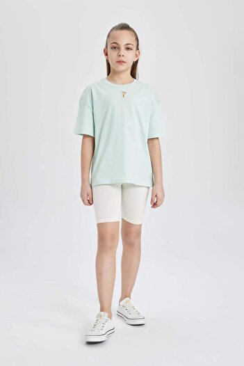 DeFacto Girls' Relax Fit Crew Neck Short Sleeve T-Shirt B6759A824Sm