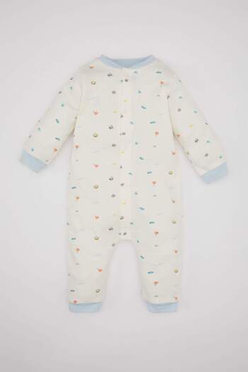 DeFacto Baby Boy Newborn Patterned Long Sleeve Jumpsuit C1538A524Sm