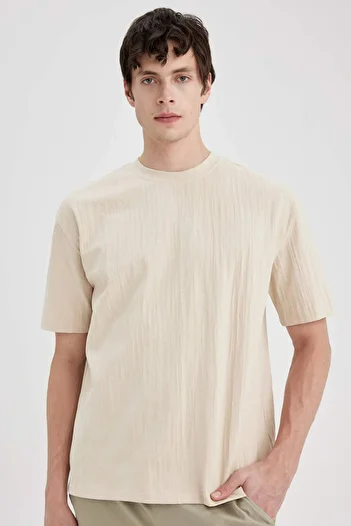 DeFacto Μπλουζάκι με κοντό μανίκι Oversize Crew Neck C3689AX24SP