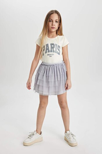 DeFacto Girl's Gray Elastic Waist Tutu Skirt C0527A824Sm