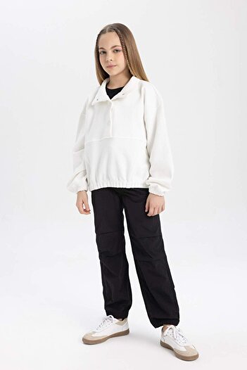 DeFacto Φούτερ με κουμπιά για κορίτσια Oversize Polo C0269A824SP