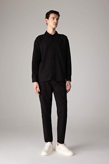 DeFacto Oversize Wide Fit Polo Neck Cotton Long Sleeve Shirt C2841Ax24Sp