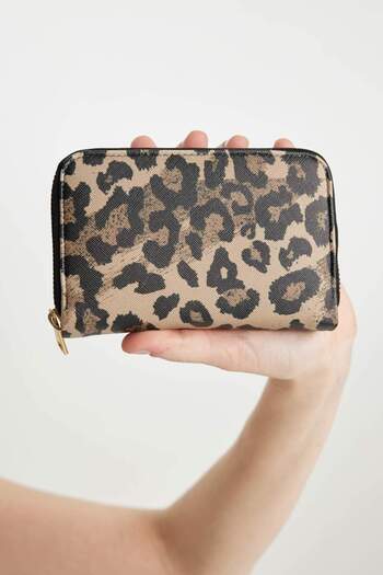 DeFacto Women's Leopard Patterned Faux Leather Wallet C0885Axns