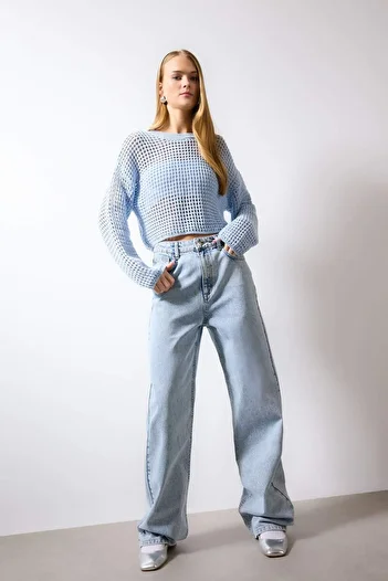 DeFacto Tricotaj Crochet cu decolteu rotund Pulover T4513AZ24SP