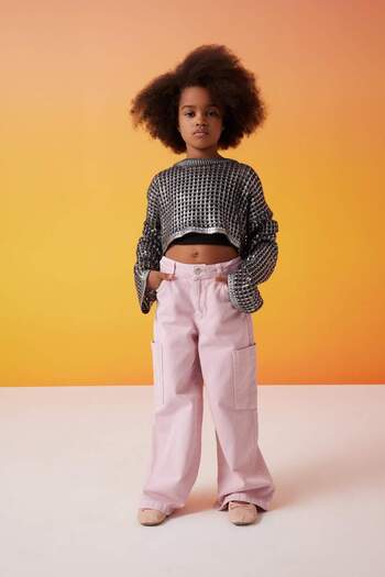 DeFacto Girls Wide Leg Cargo Wide Wide Leg Jeans C0451A824Sp