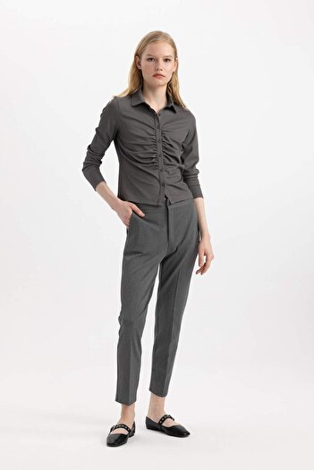 DeFacto Classic Chino Pants Normal Waist Basic Straight Pocket Ankle Length C1429Ax24Sp
