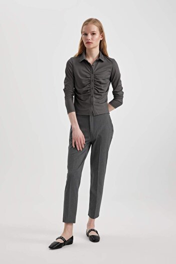 DeFacto Klasik Chino Kumaş Pantolon Normal Bel Basic Düz Cepli Bilek Boy C1429AX24SP