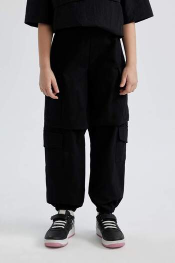 DeFacto Girls' Parachute Cargo Cotton Trousers C2053A824Sp