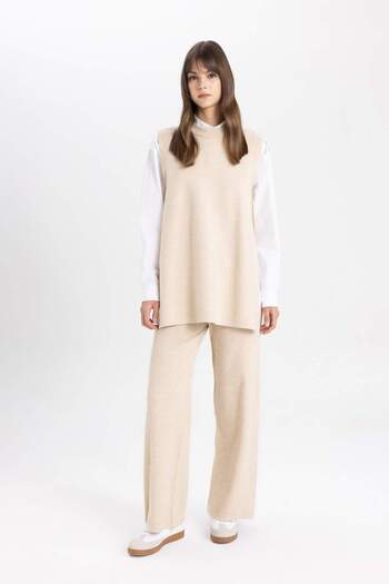DeFacto Knitwear Trousers Straight Fit Wide Loose Leg C2088Ax24Sp