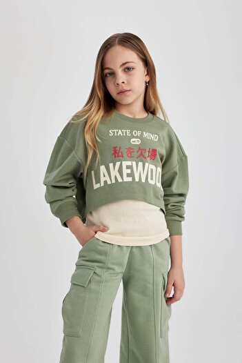 DeFacto Lányok Cropped Fit Crew nyakú 2 részes pulóver B7374A824SP