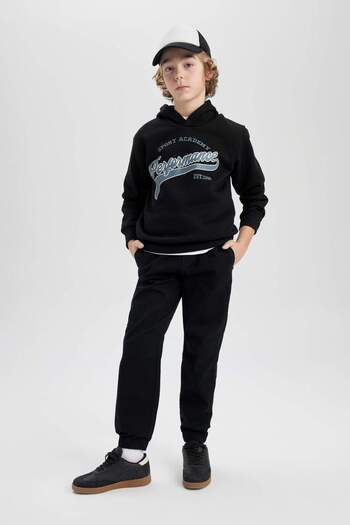 DeFacto Boy's Waist Lace Pocket Elastic Leg Jogger Basic Straight Trousers B6713A824Sm