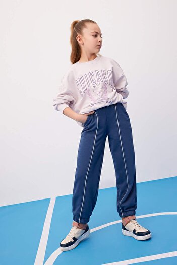 DeFacto Kız Çocuk Loose Fit Beli Bağcıklı Lastikli Paça Cepli Jogger Eşofman Altı C0309A824SP