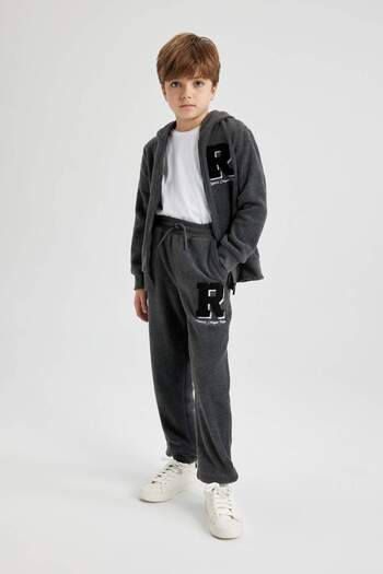 DeFacto Boy's Waist Lace-Up Elastic Leg Pocket Fleece Jogger Sweatpants B2949A823Wn