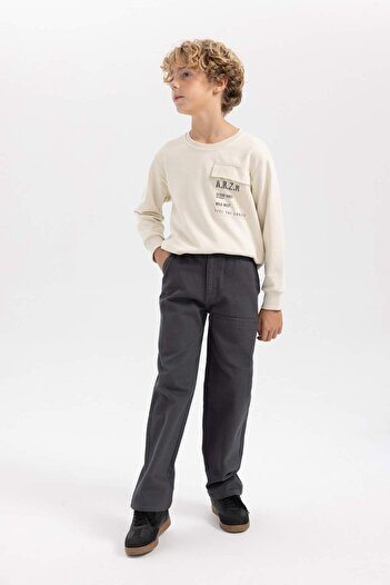 DeFacto Erkek Çocuk Loose Fit Standart Paça Gabardin Pantolon A5728A823WN