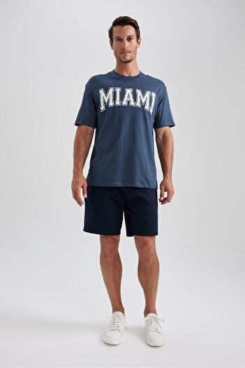 DeFacto 100 % Baumwolle, reguläre Passform, Rundhalsausschnitt, bedrucktes Kurzarm-T-Shirt B0656AXNS