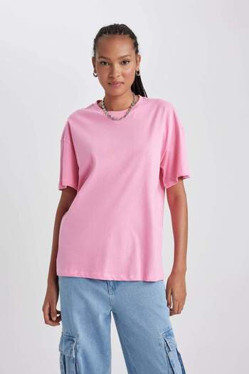 DeFacto Oversize Wide Fit Crew Neck Short Sleeve T-Shirt B0648Axns