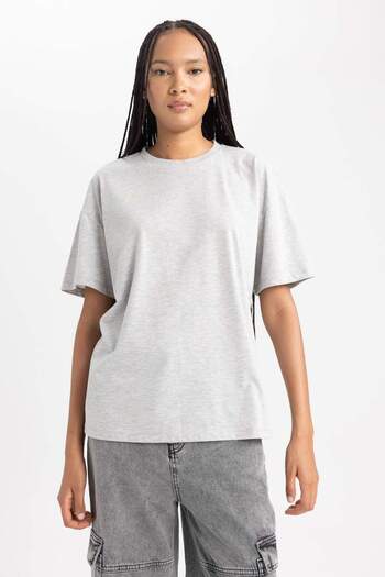 DeFacto Oversize Wide Fit Tričko s krátkým rukávem Crew Neck B0648AXNS
