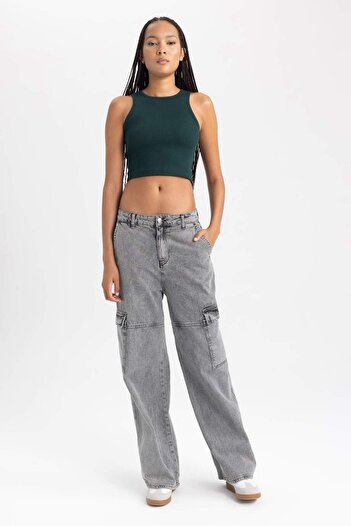 DeFacto Fitted Halter Neck Tank Top B0658Axns