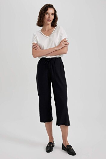 DeFacto Linen Look Capri Pants A6764Ax23Sm