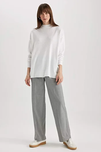 DeFacto Relax Fit Poloviční rolák Basic Pullover Tunika S7514AZ23WN