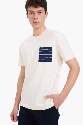DeFacto Regular Fit Crew Neck Short Sleeve Terry Fabric T-Shirt A8695Ax23Hs