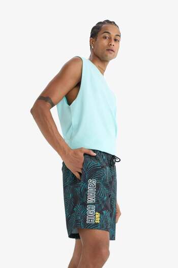 DeFacto DeFactoFit Regular Fit με εμπριμέ εύκαμπτη υφή κοντό αθλητικό σορτς κολύμβησης A4185AX23HS