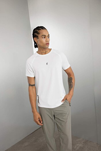 DeFacto Defactofit Slim Fit Tight Fit Crew Neck Printed Sports Short Sleeve T-Shirt V2887Az22Au