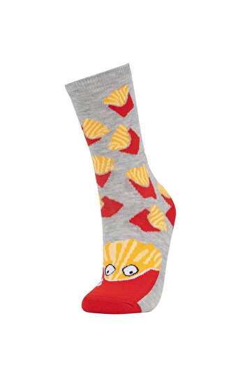 DeFacto Women's 2-Pack Cotton Fun Socks S2920Azns