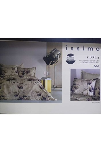 İssimo Home İssimo Home - Viola Digital Printed Cotton Satin 210 Tc Double Duvet Cover Set