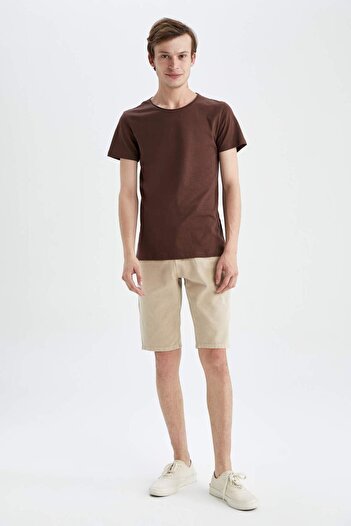 DeFacto Slim Fit Crew Neck 100% Cotton T-Shirt M4789Az22Sp