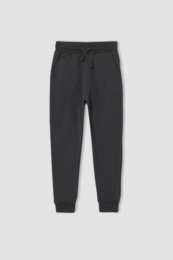 DeFacto Erkek Çocuk Kapüşonlu Baskılı İçi Yumuşak Tüylü Sweatshirt Eşofman Alt Takım V4405A621AU