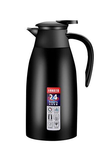 Weather Forecast 304 Steel 2 L Double Layer Black Vacuum Camping Picnic Large Tea Thermos Cin553Sy
