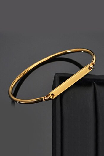 Chavin Gold Handcuff Design Steel Women's Bracelet Eh06Sr