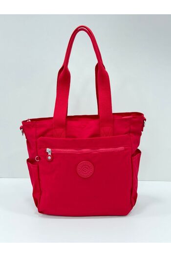 Sanmorris Women's Large Size Compartment Waterproof Crossbody Bag with Shoulder Strap Red Color